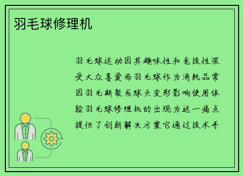 羽毛球修理机
